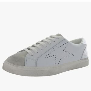Steve Madden Rezume Sneakers Star Detail White Silver Gray Tan 9.5